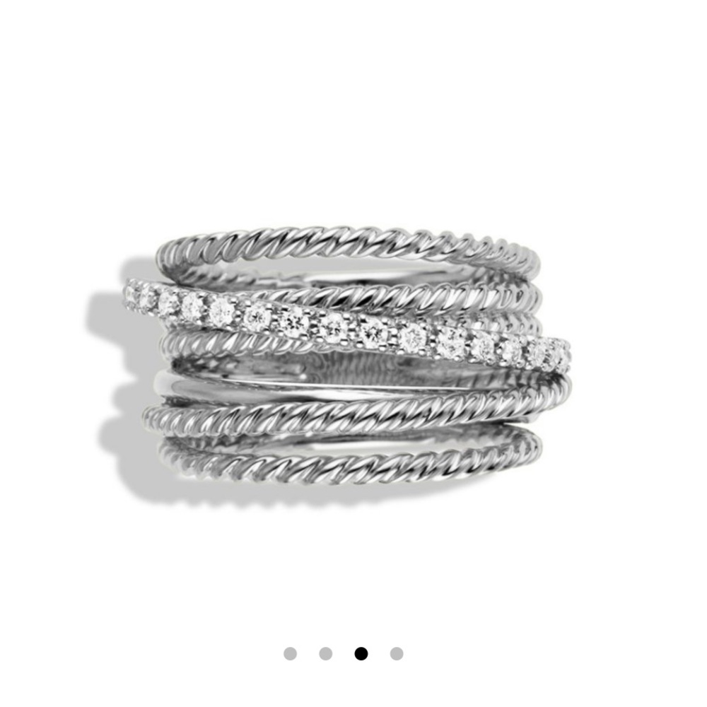 David Yurman Crossover Ring w diamonds size 5